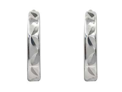 Sterling Silver Hammered Design Hoop Earrings 36426 - Armin Lowe Jewellers