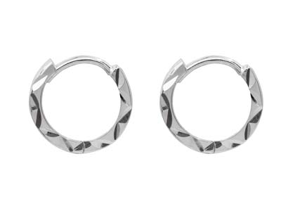Sterling Silver Hammered Design Hoop Earrings 36426 - Armin Lowe Jewellers