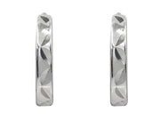 Sterling Silver Hammered Design Hoop Earrings 36426