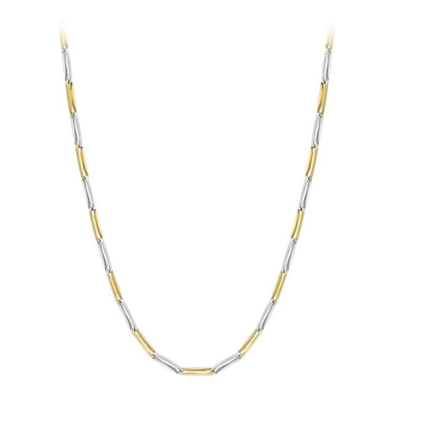 Two colour gold paper Clip neck chain 36760
