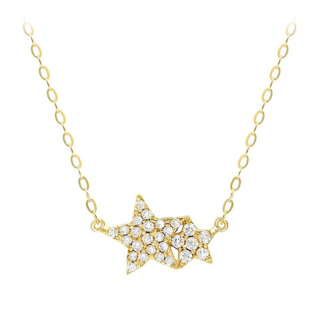 Gold star mother and child necklace 36759