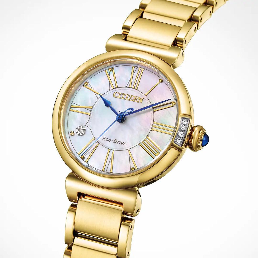 Citizen EM1062-57D Mae Mother of Pearl eco drive ladies watch with Diamonds 37498