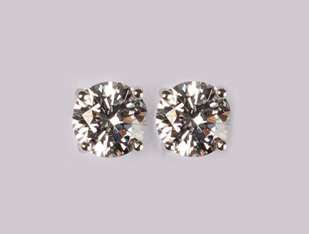 6mm Cubic Zirconia four claw stud earring 34387