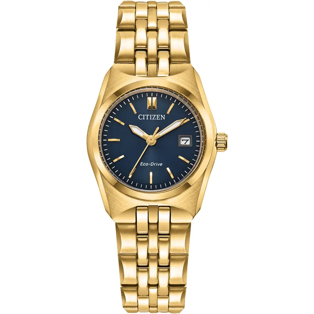 Citizen EW2293-56L Corso Eco Drive Gold toed lady's bracelet watch 38295