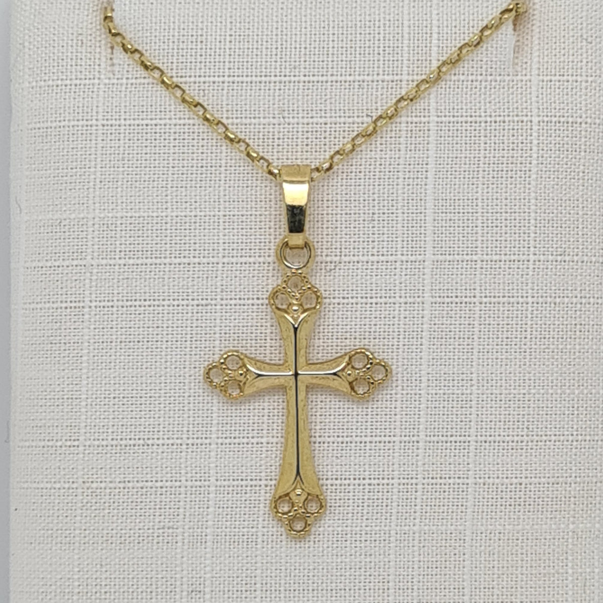 9ct gold polished Trefoil cross 35111 - Armin Lowe Jewellers