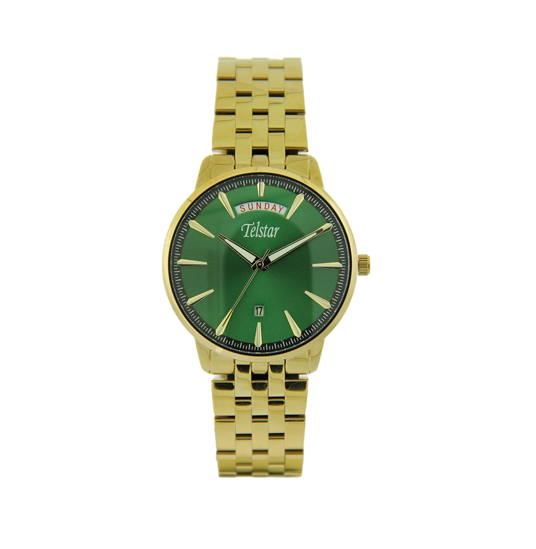 Telstar M1072 BYN gents Buda gold tone bracelet watch 38296