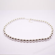 5mm polished Sterling Silver bead necklace 34093