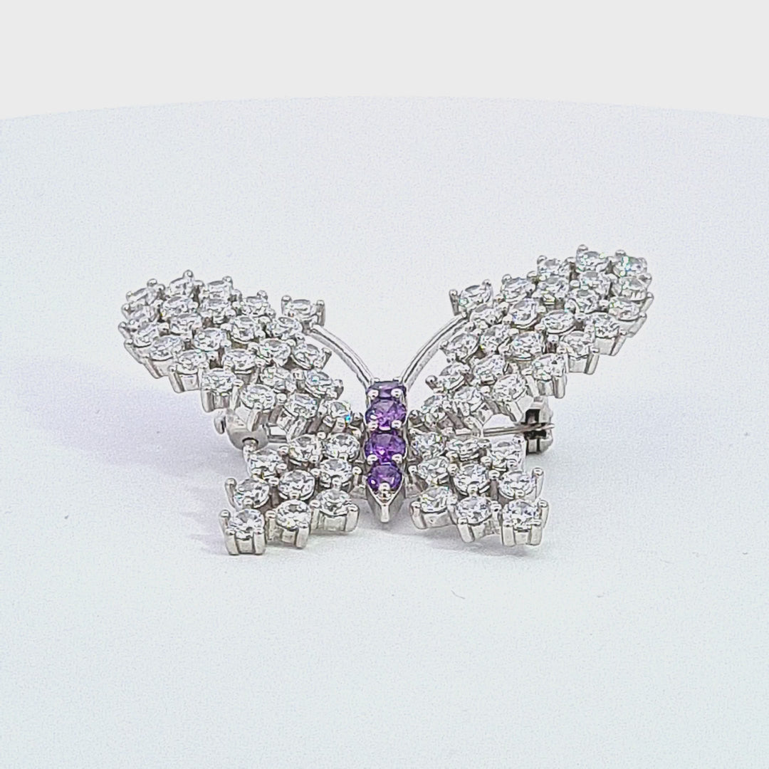 CZ set Butterfly brooch  36696