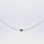 Diamond cut rope chain with Emerald Green CZ 36697