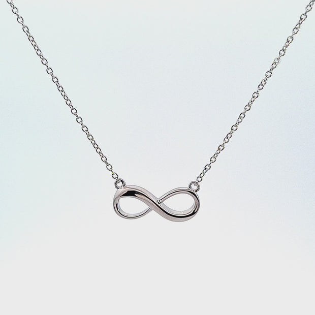 Sterling silver sculpted Infinity necklet 36688