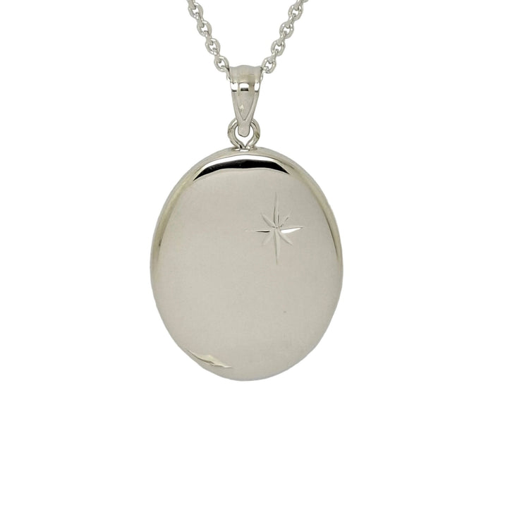 Sterling silver half locket 38505 - Armin Lowe Jewellers
