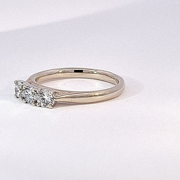 Gold Half carat Trilogy Lab Diamond ring 35859