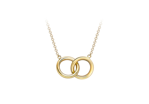 9ct gold connected circles pendant 34806