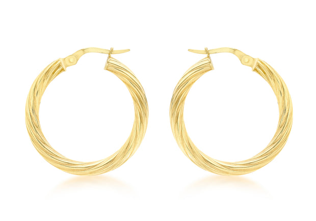 9ct gold twist Creole hoop earrings 35725