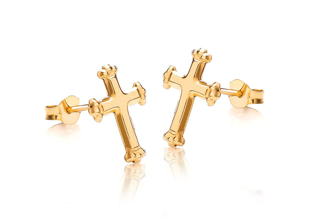 9ct gold Cross stud earrings 35217