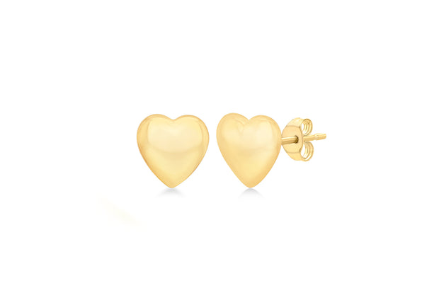 9ct gold polished Heart stud earrings 35756