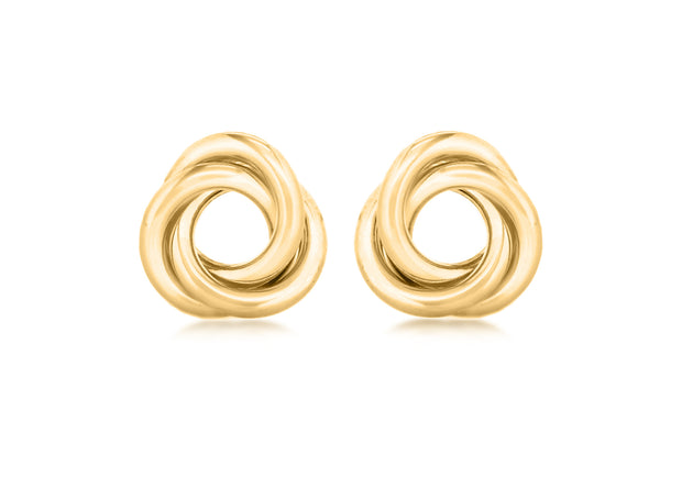 9ct gold three circle knot stud earrings 34818