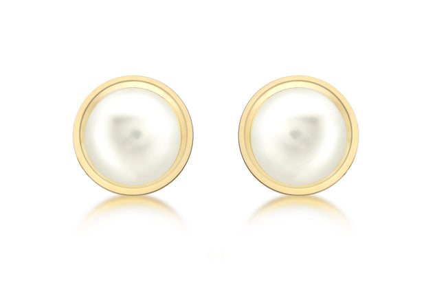 9ct gold Pearl freshwater cultured earrings 35755