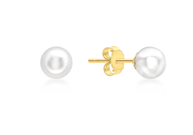 9ct gold 5mm cultured pearl stud earrings 34829