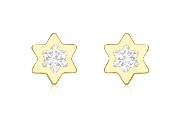 9ct gold Star stud earrings 35763