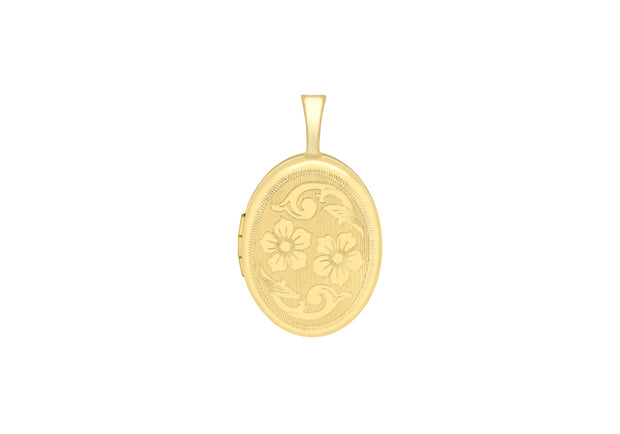 Gold Oval flower locket 352 34884