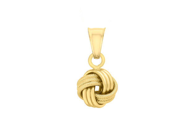 9ct gold textured knot pendant 36291