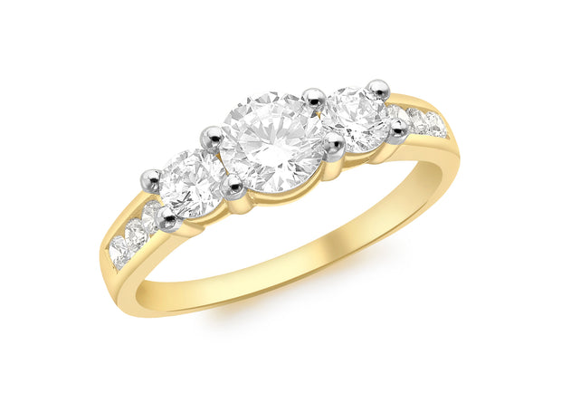 Gold 3 CZ promise ring 36323