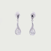 Pear CZ drop earrings 36110