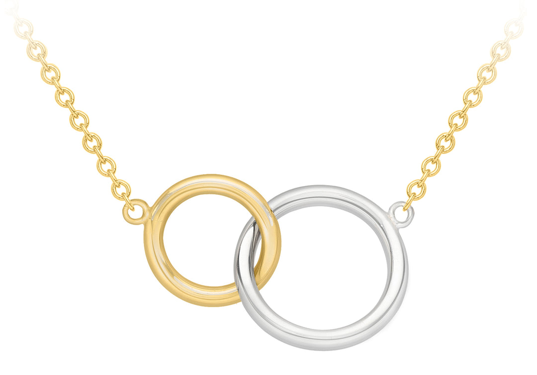 9ct gold 2 tone connected circles pendant 34837 - Armin Lowe Jewellers