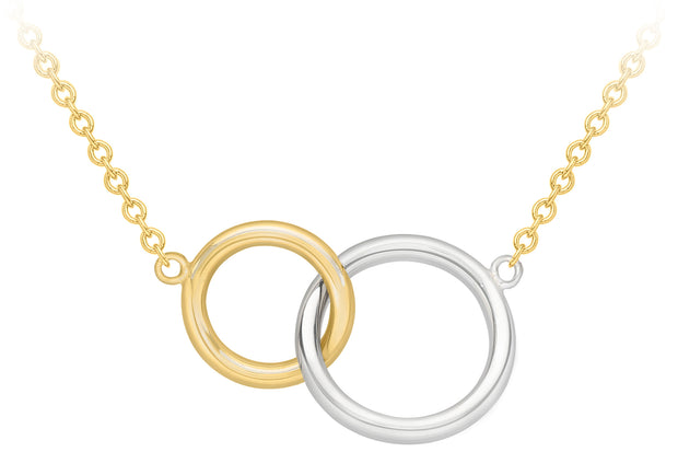 9ct gold 2 tone connected circles pendant 34837