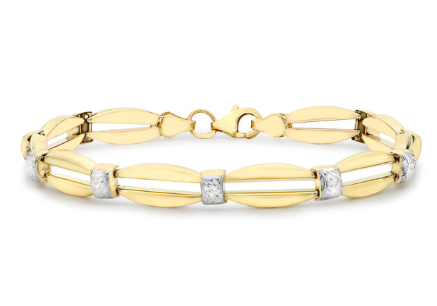 Ladies 9ct yellow & white bracelet 35764