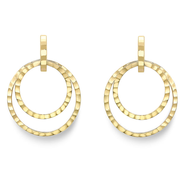 9ct gold hoop with patterned drop hoops 33720