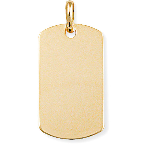 15mm x 27mm engraveable 9ct gold dog tag pendant 13705