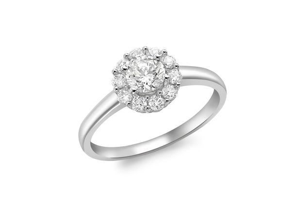 White gold CZ Halo cluster ring 36310