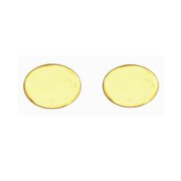 Oval flat large plain gold plated cufflinks suitable for personalised engraving 33076