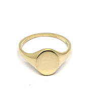 9ct gold ladies oval signet ring 35935