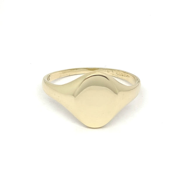 9ct gold ladies oval signet ring 35935