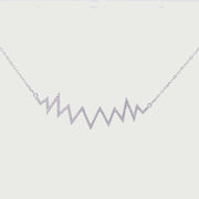 CZ set sound wave necklace 35332