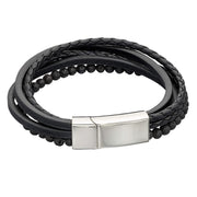 REBORN multistrand leather & Lava bead bracelet 35339