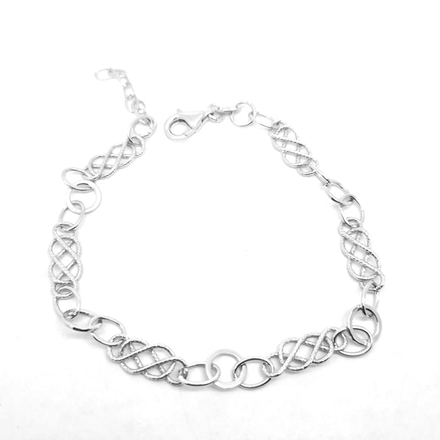 Simply silver ladies knot work bracelet 35932