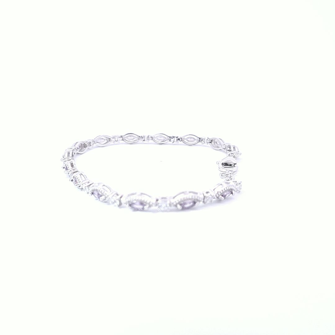 Marquise Amethyst CZ Tennis bracelet 36117 - Armin Lowe Jewellers