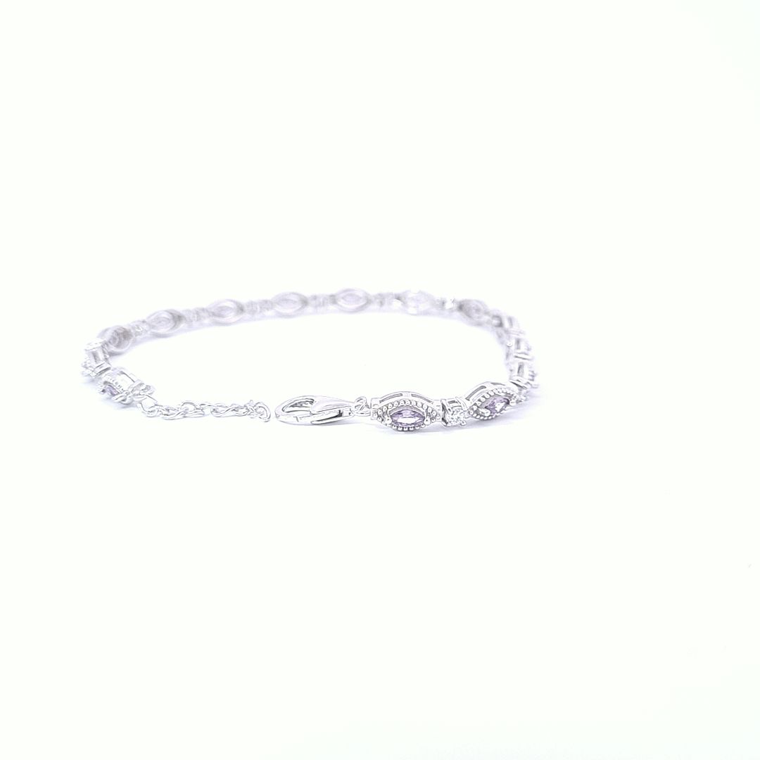 Marquise Amethyst CZ Tennis bracelet 36117 - Armin Lowe Jewellers