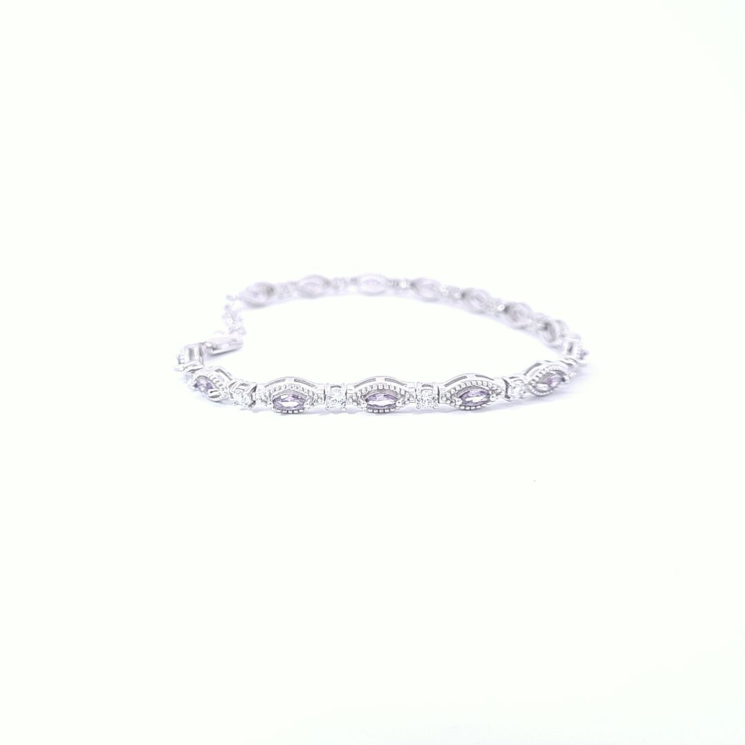 Marquise Amethyst CZ Tennis bracelet 36117 - Armin Lowe Jewellers
