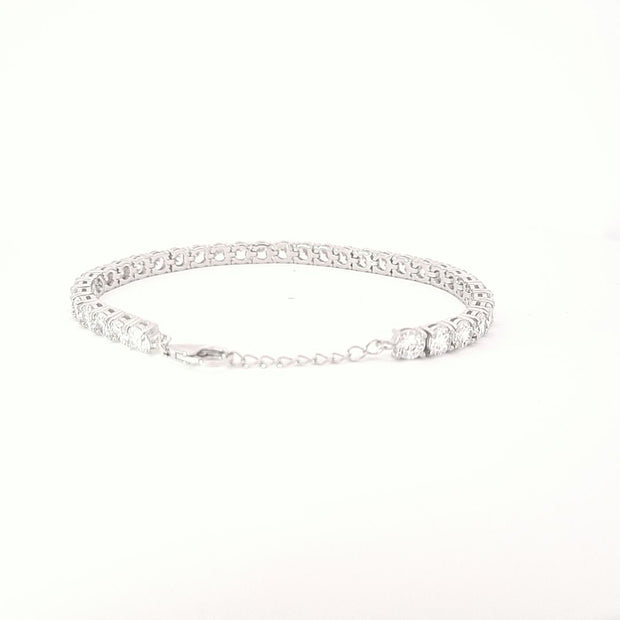 Large CZ Tennis Sterling Silver bracelet 34072