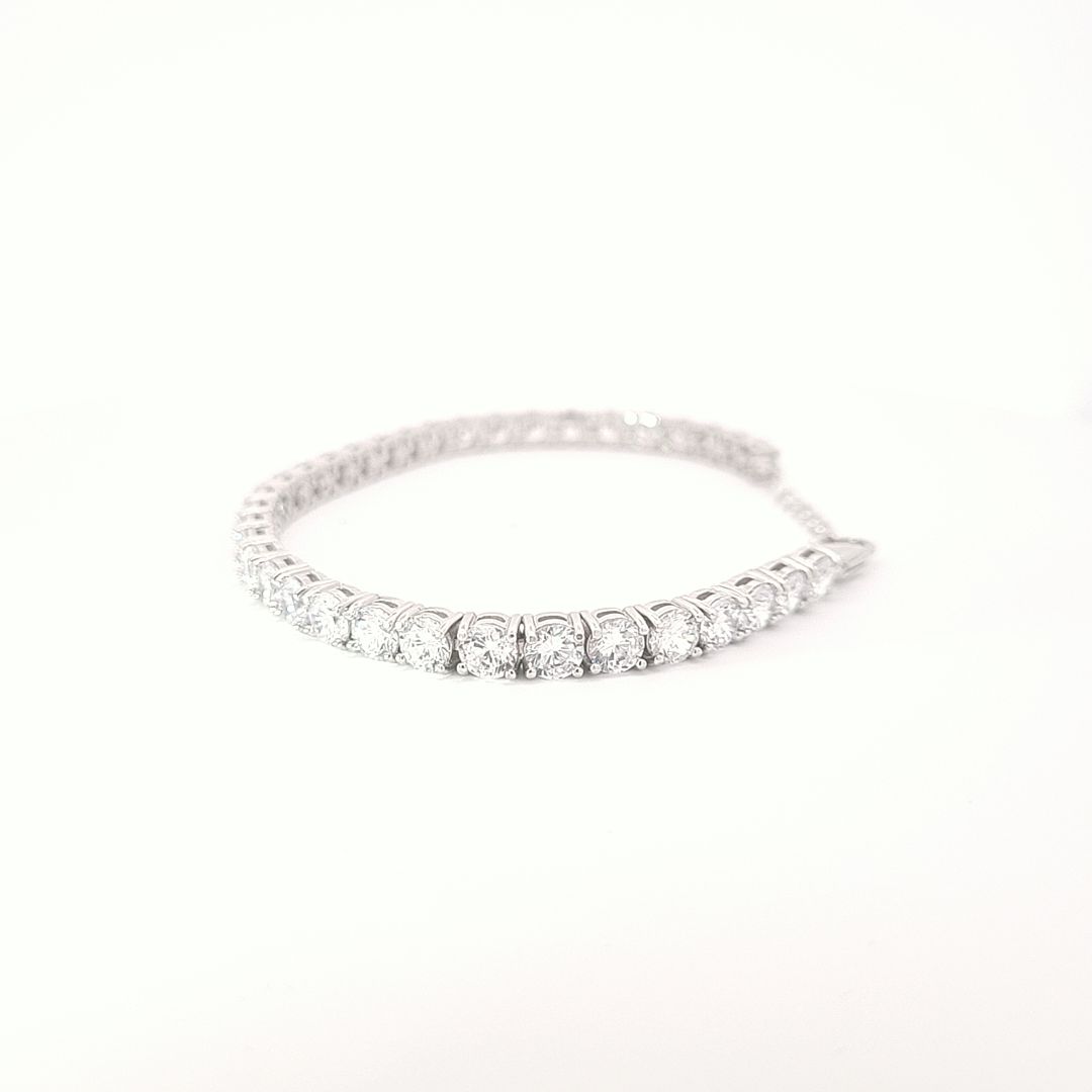 Large CZ Tennis Sterling Silver bracelet 34072 - Armin Lowe Jewellers