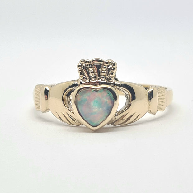 Ladies Claddagh ring with Opal heart 35457