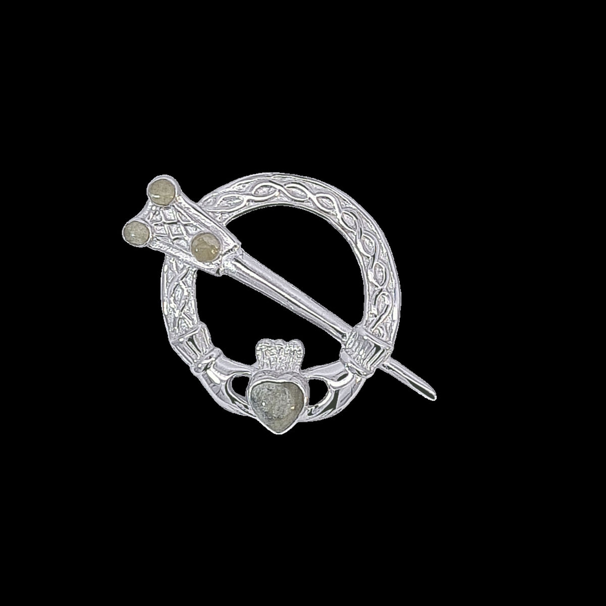 Sterling silver combination Claddagh + Tara brooch 33384 - Armin Lowe Jewellers