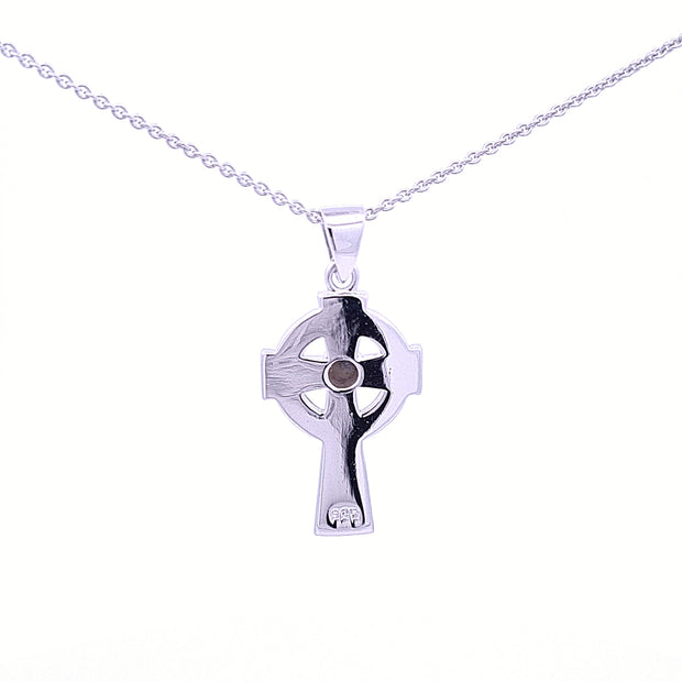 Connemara marble Celtic cross + chain 36238