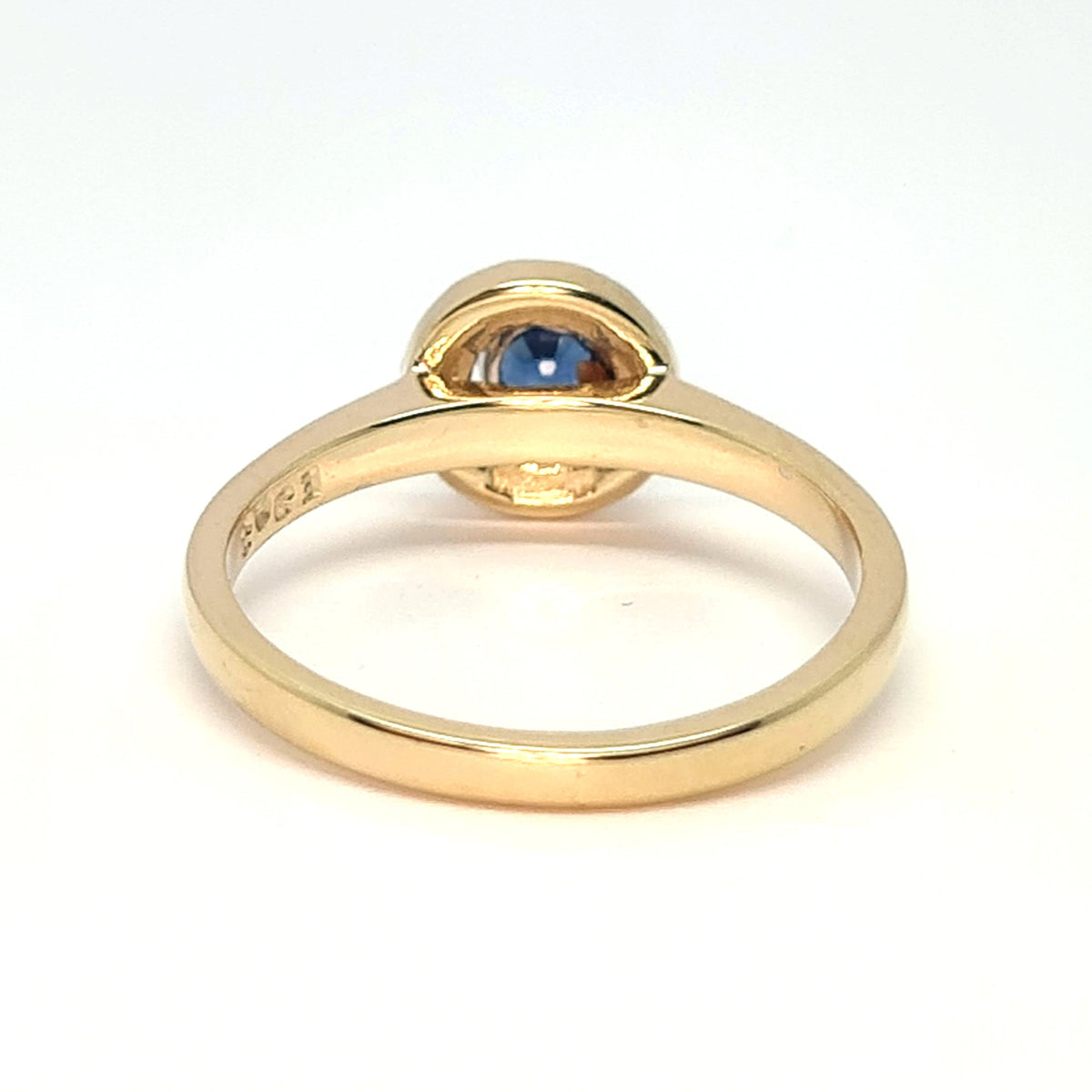 Gold Diamond & Kanshan Sapphire Halo ring 35468 - Armin Lowe Jewellers