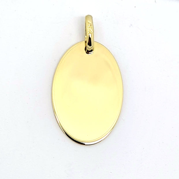 9ct gold polished oval disc 35667